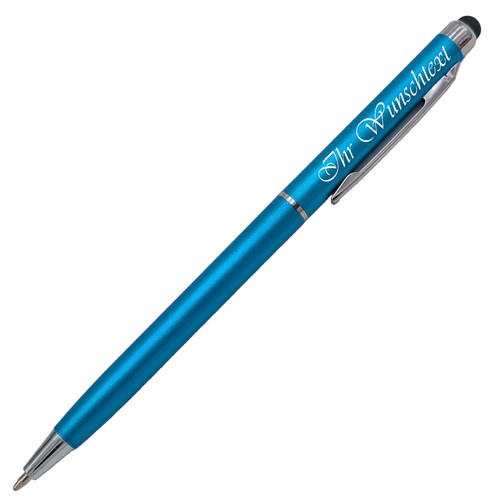 Kugelschreiber blau mit gravur - blau,